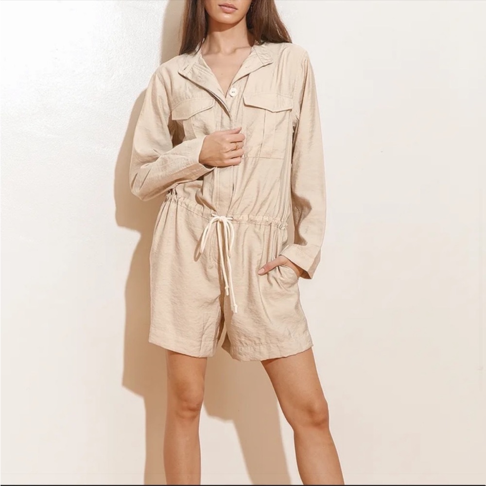 Lulus utility cream romper